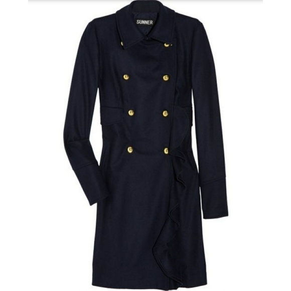 ANTHROPOLOGIE | SUNNER Double Breast Ruffle Coat